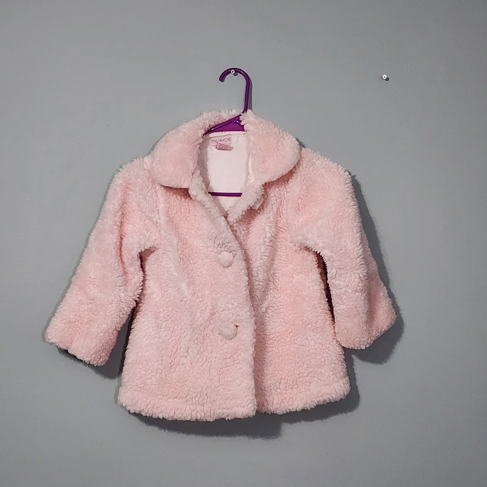 Place Fuzzy Pink Kids Coat